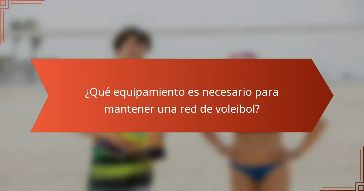 ¿Qué equipamiento es necesario para mantener una red de voleibol?